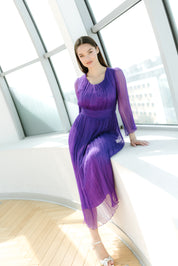 Rochie din matase midi, mov