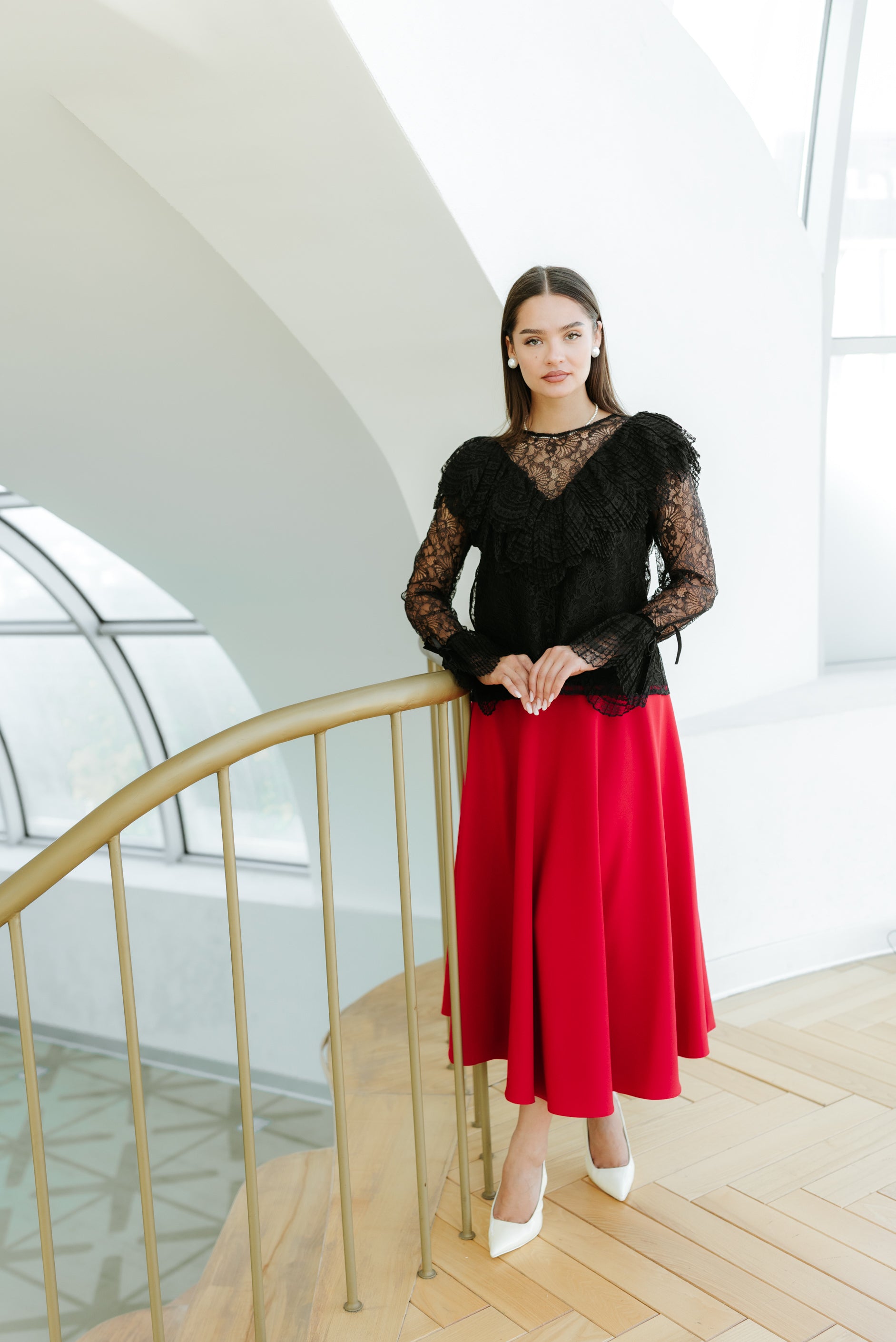 Fusta midi, rosie