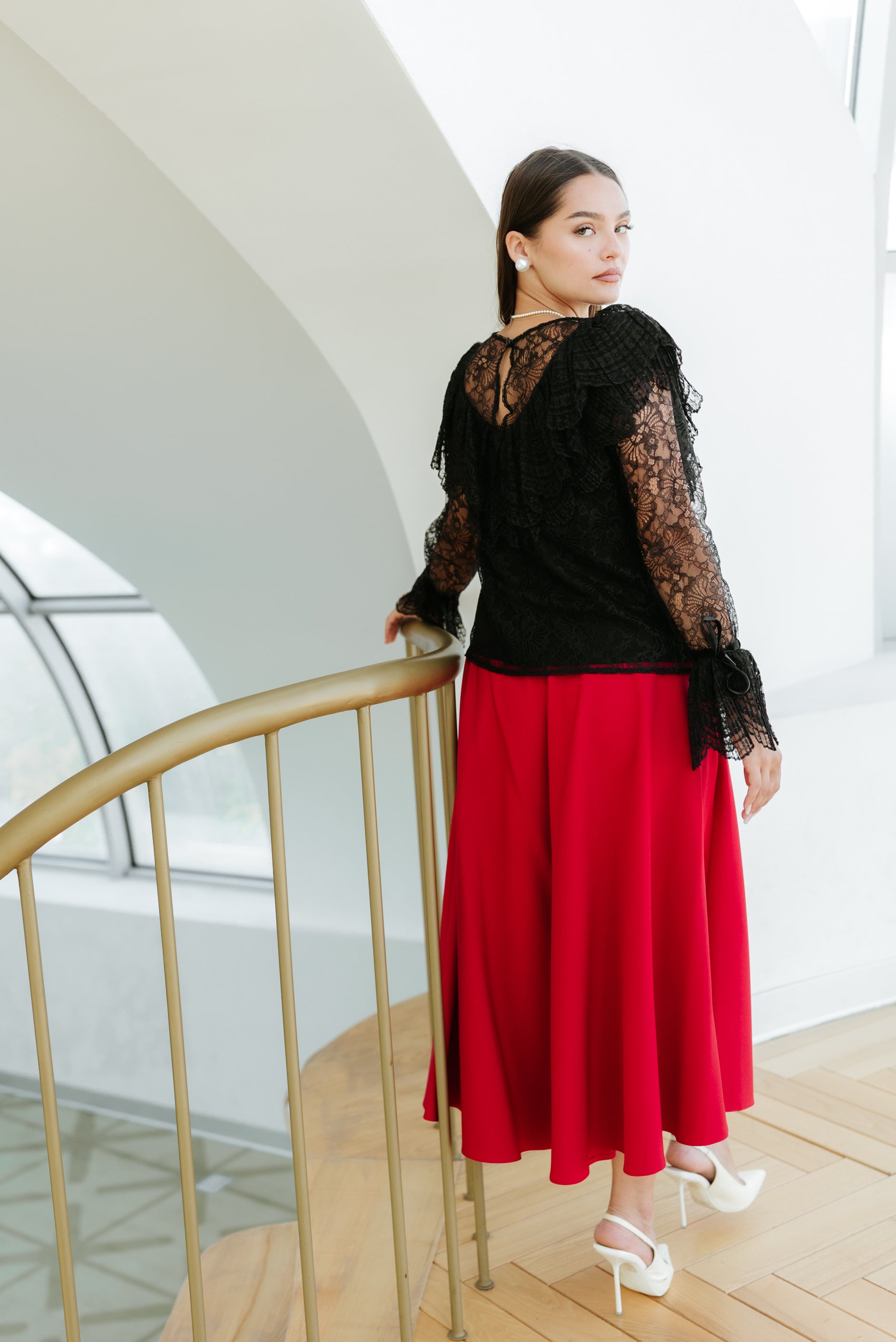 Fusta midi, rosie