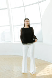 Bluza din matase, neagra
