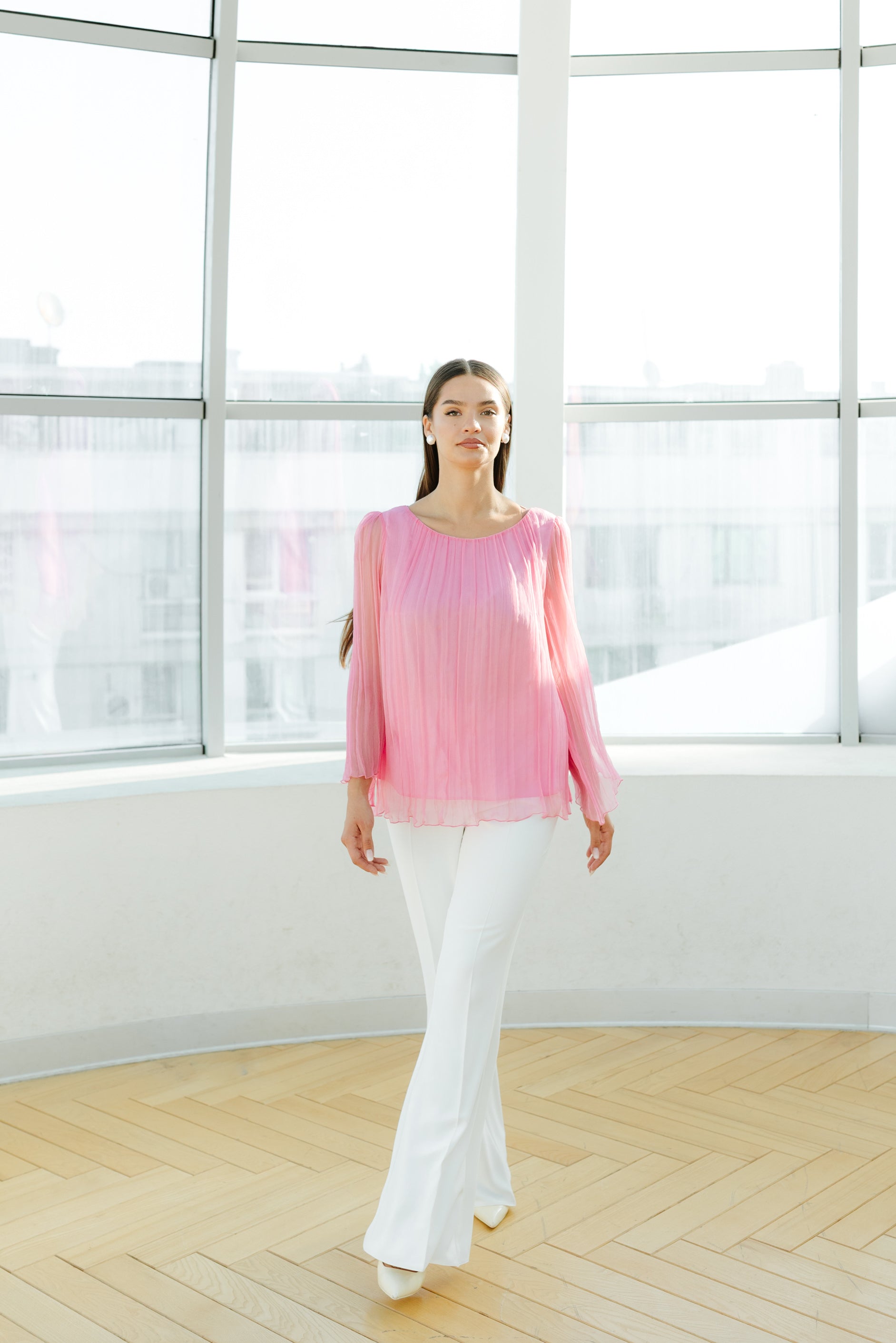 Bluza din matase, roz