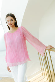 Bluza din matase, roz