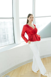 Bluza rosie clos paiete