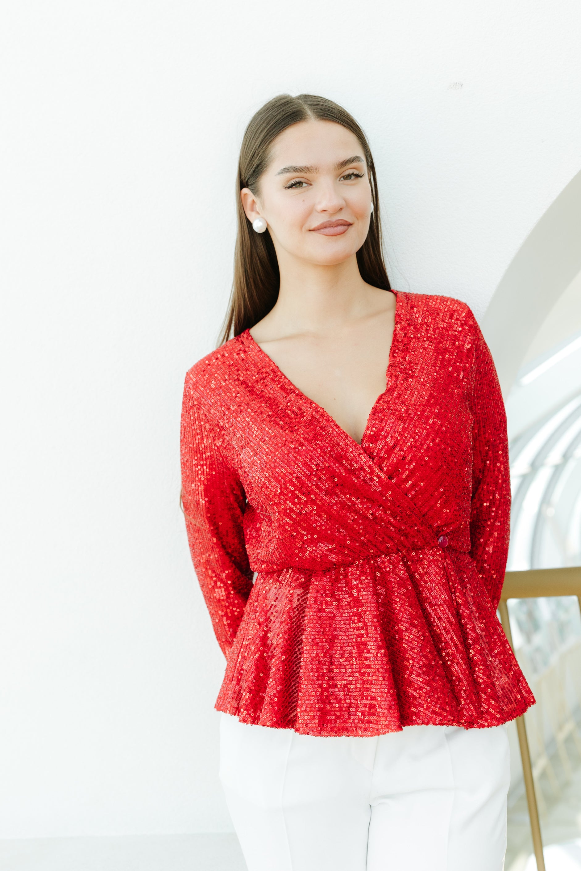 Bluza rosie clos paiete