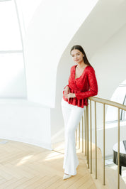 Bluza rosie clos paiete