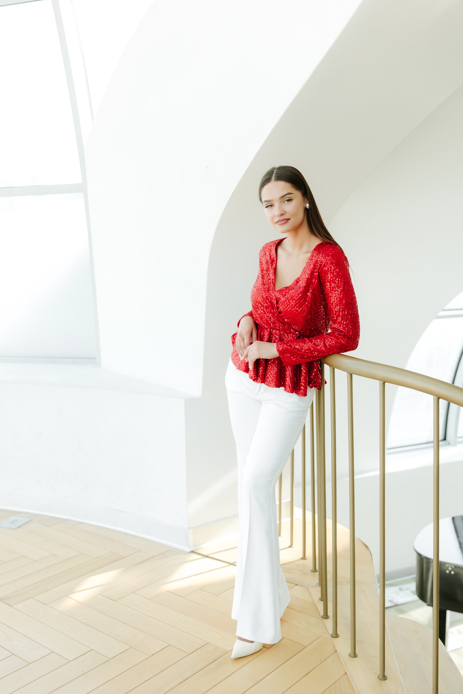 Bluza rosie clos paiete