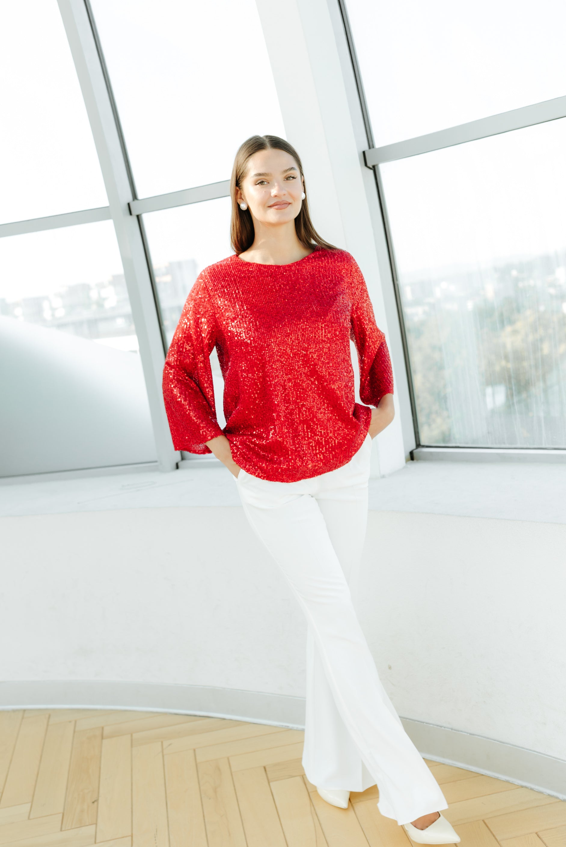 Bluza paiete rosie