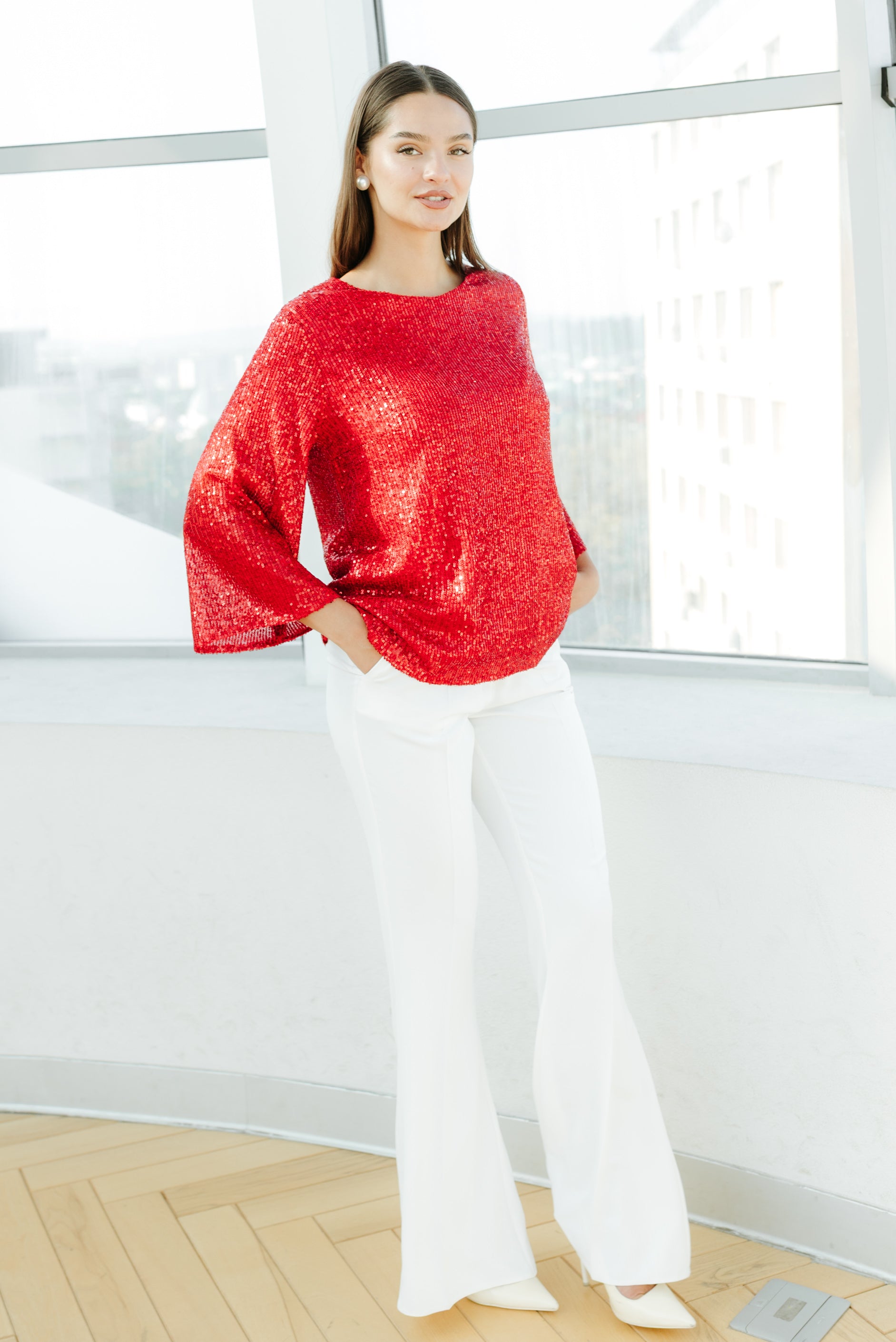 Bluza paiete rosie