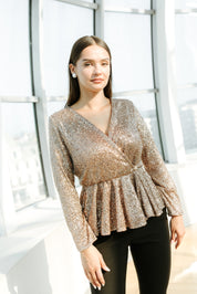 Bluza crem clos paiete