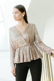 Bluza crem clos paiete