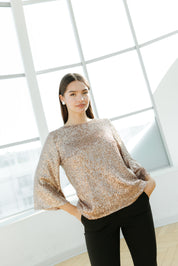 Bluza paiete crem