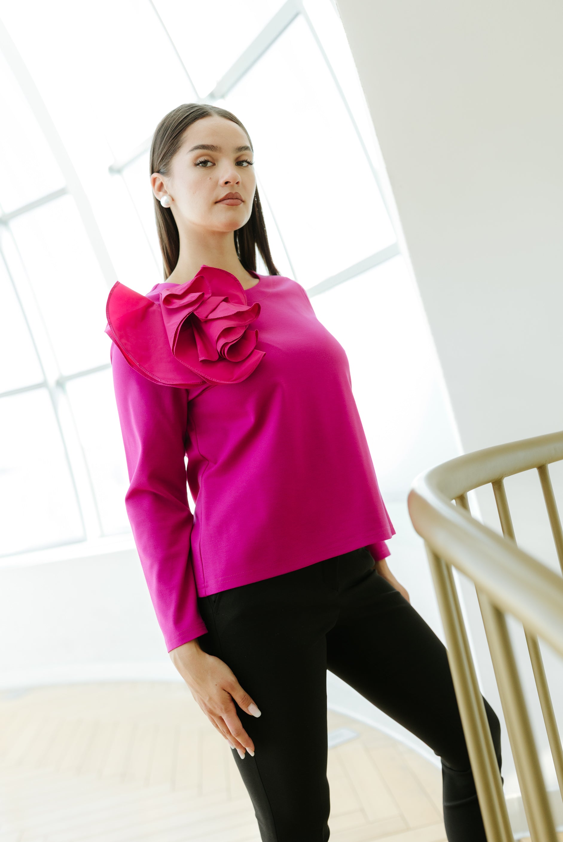 Bluza din jersay, fuxia