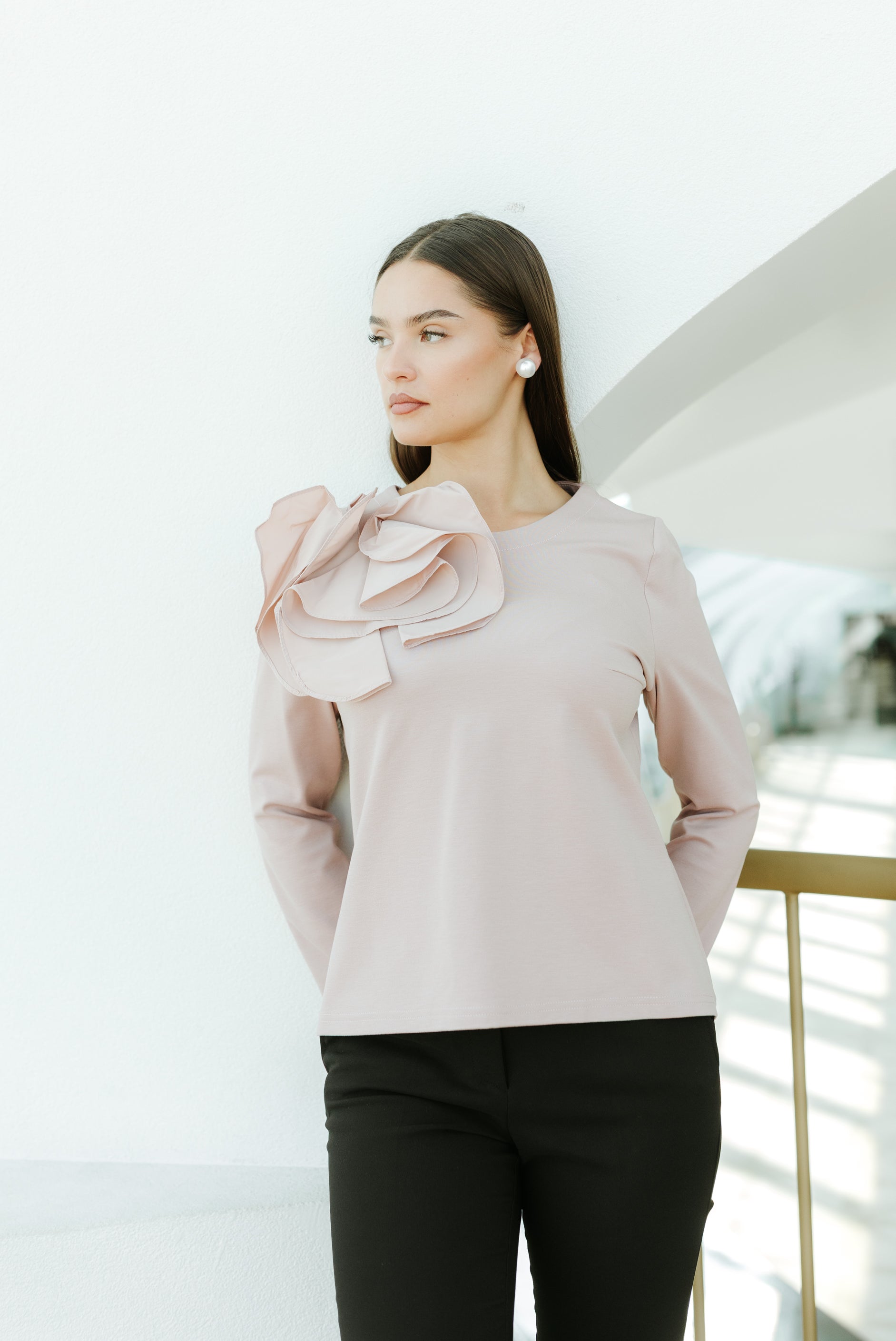 Bluza din jersay, roz pudra