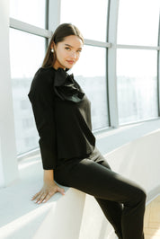 Bluza din jersay, neagra