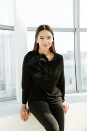 Bluza din jersay, neagra