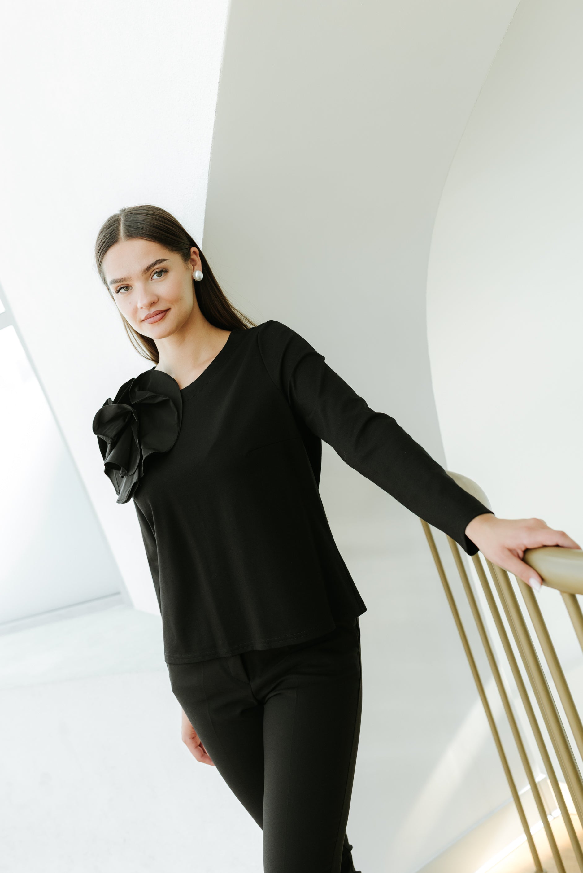 Bluza din jersay, neagra