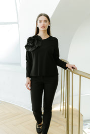Bluza din jersay, neagra