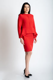 Sacou în colțuri, roșu