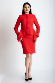 Sacou în colțuri, roșu