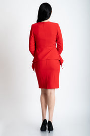 Sacou în colțuri, roșu