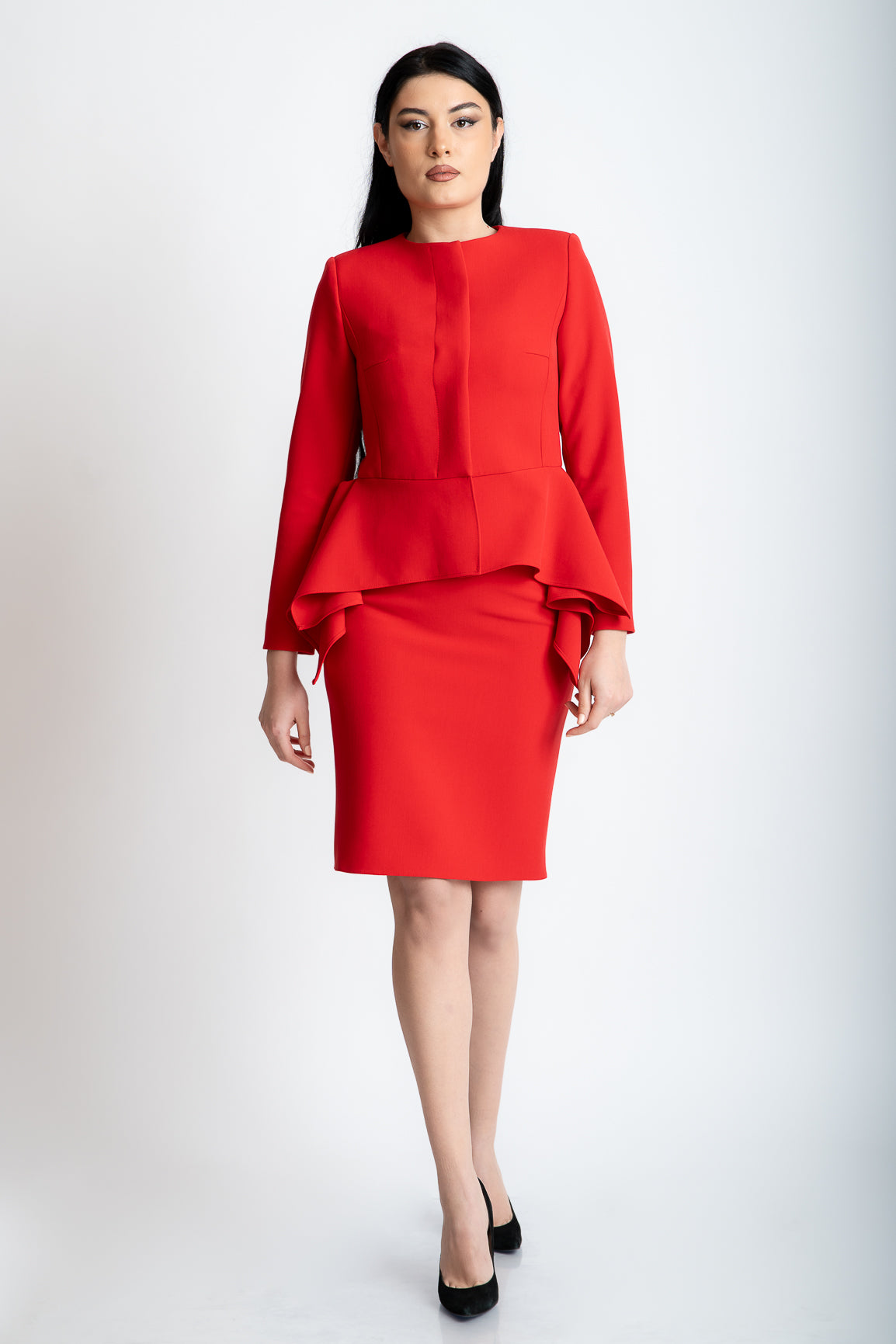 Sacou în colțuri, roșu