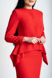 Sacou în colțuri, roșu