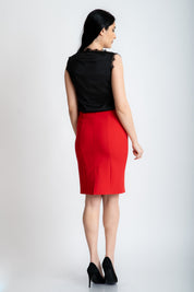 Top negru cu dantela