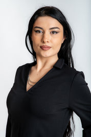 Rochie in A cu lant, neagra