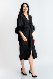 Rochie cu pene, neagra