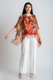 Bluza din matase imprimata, rosie