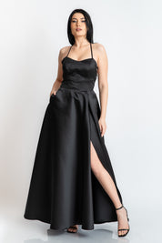 Rochie lunga cu spatele gol, neagra
