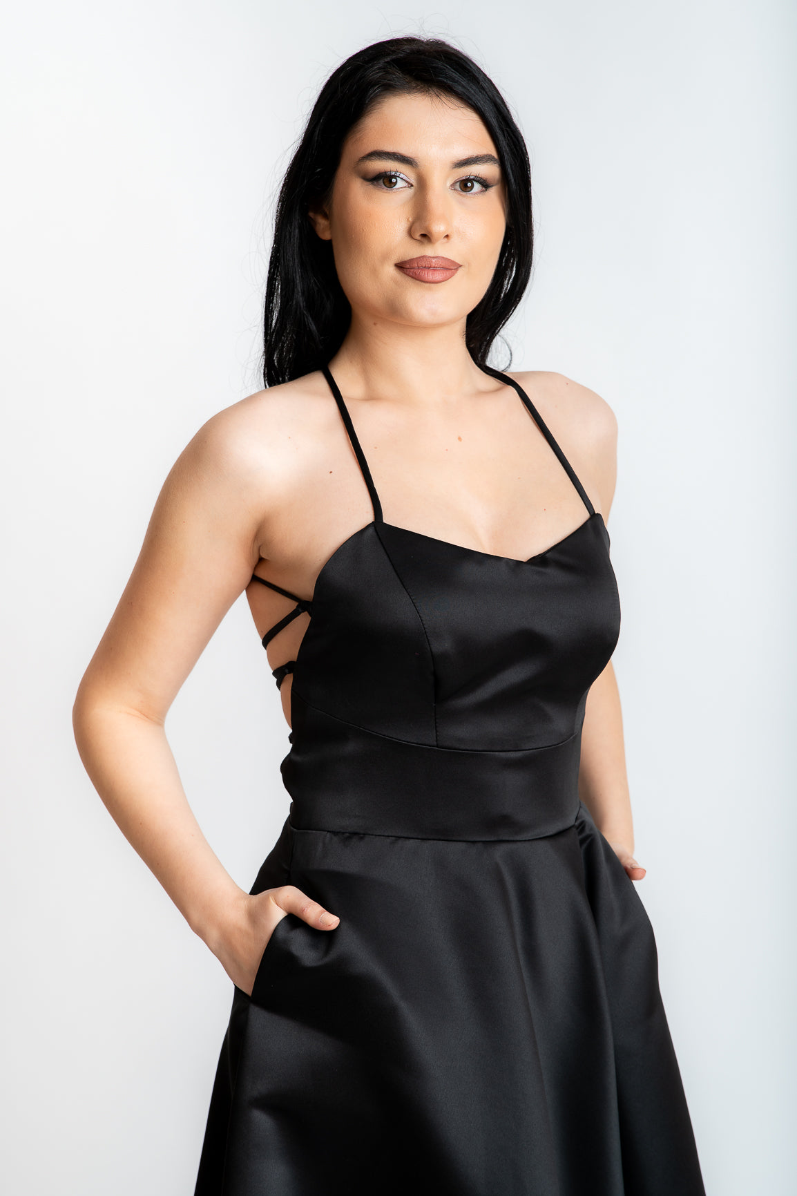 Rochie lunga cu spatele gol, neagra