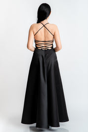 Rochie lunga cu spatele gol, neagra