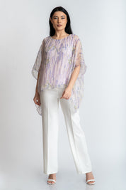 Bluza din matase imprimata, lavanda