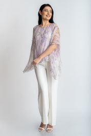 Bluza din matase imprimata, lavanda