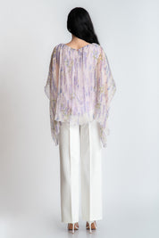 Bluza din matase imprimata, lavanda