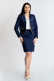 Sacou cu perle, bleumarin