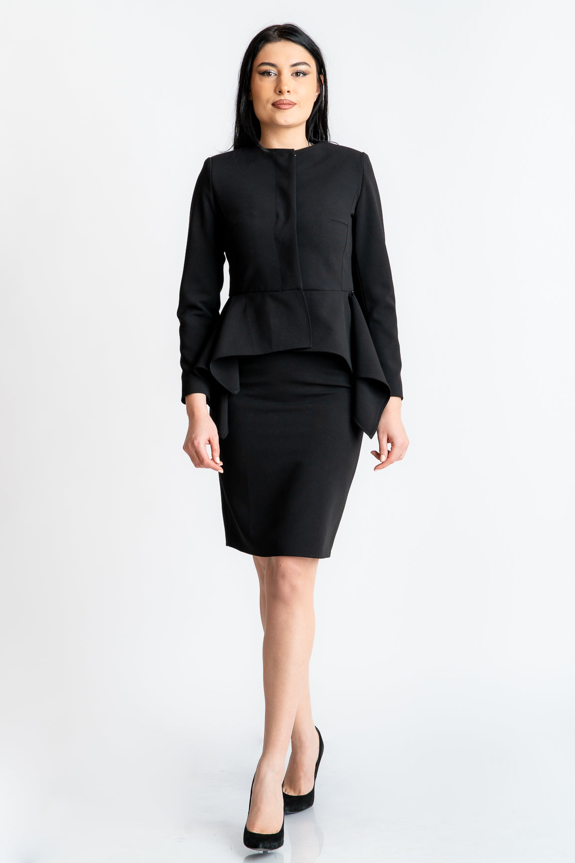 Sacou în colțuri, negru