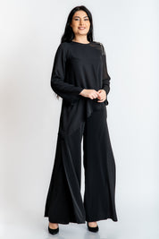 Bluza neagra cu accesoriu