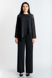 Bluza neagra cu accesoriu