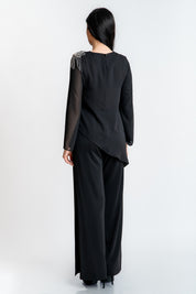 Bluza neagra cu accesoriu