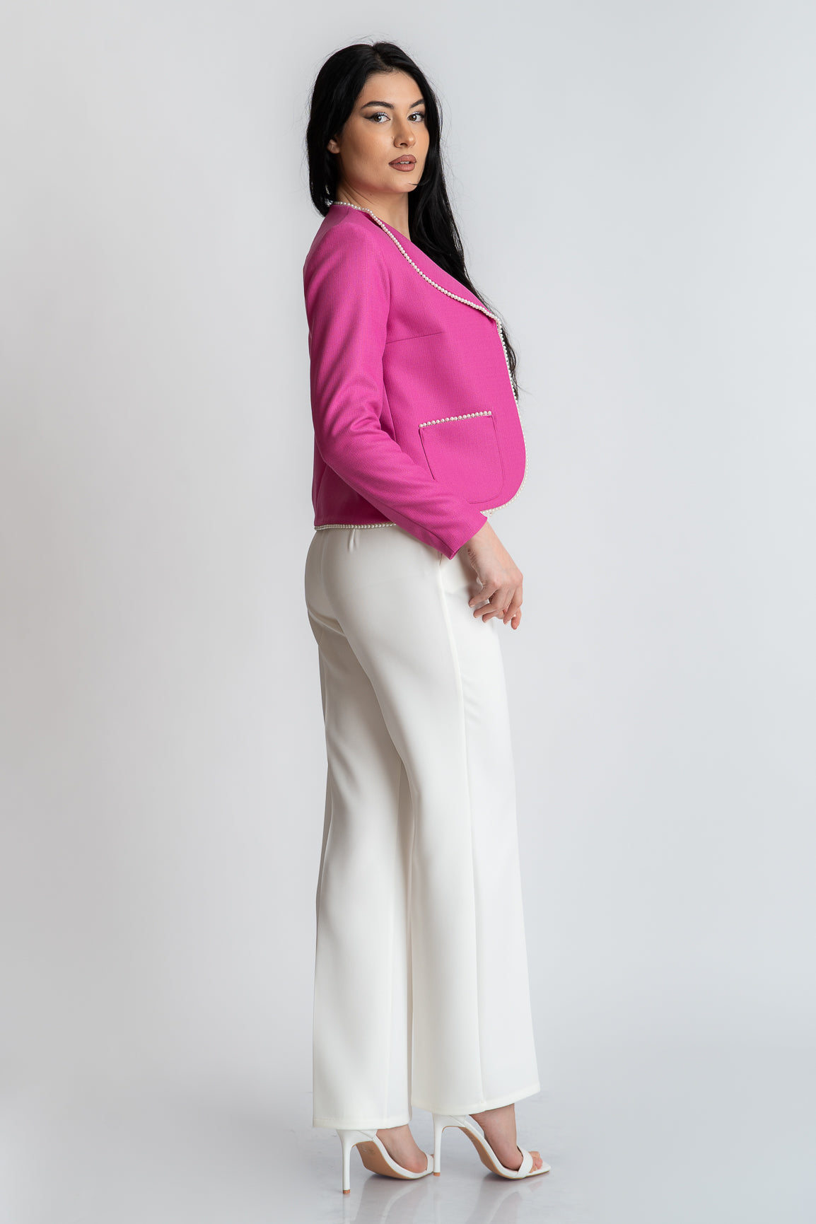 Pantaloni clasici albi