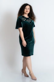 Rochie catifea verde