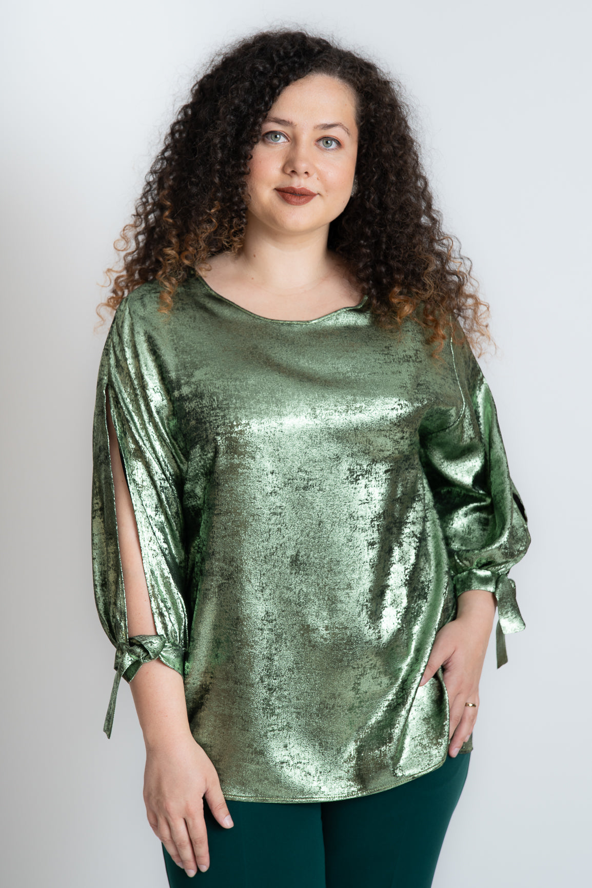 Bluza din lurex verde