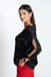 Bluza lejera eleganta, neagra