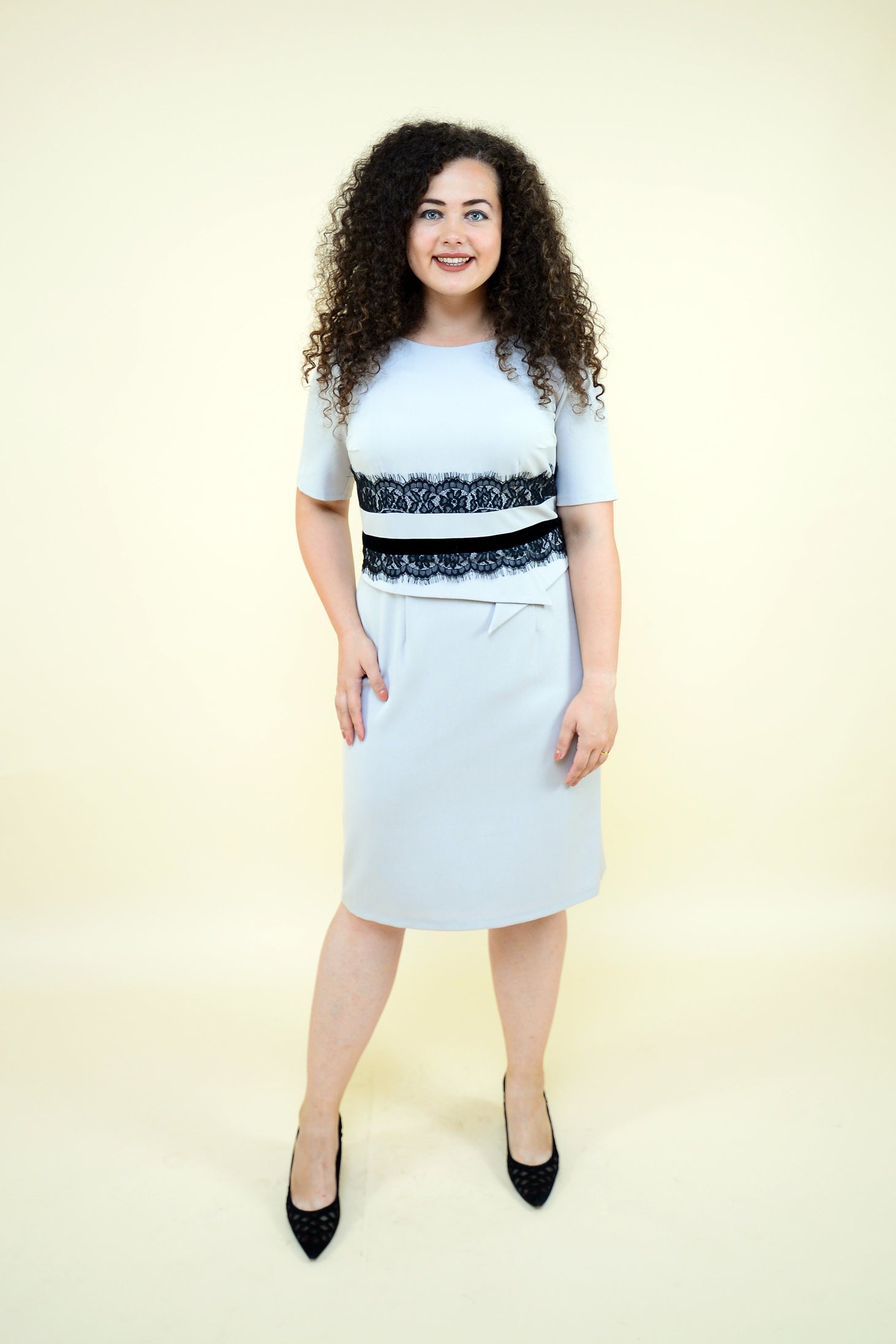 Rochie office, gri