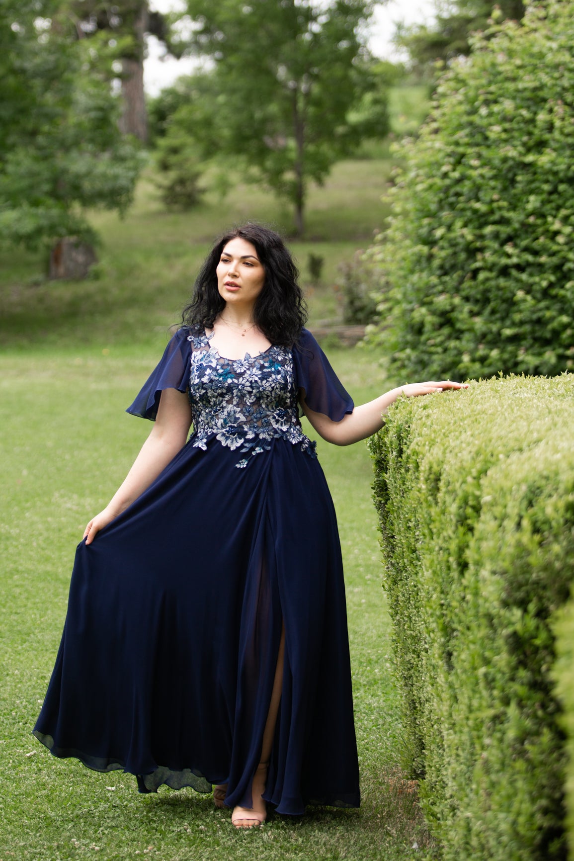 Rochie eleganta bleumarin