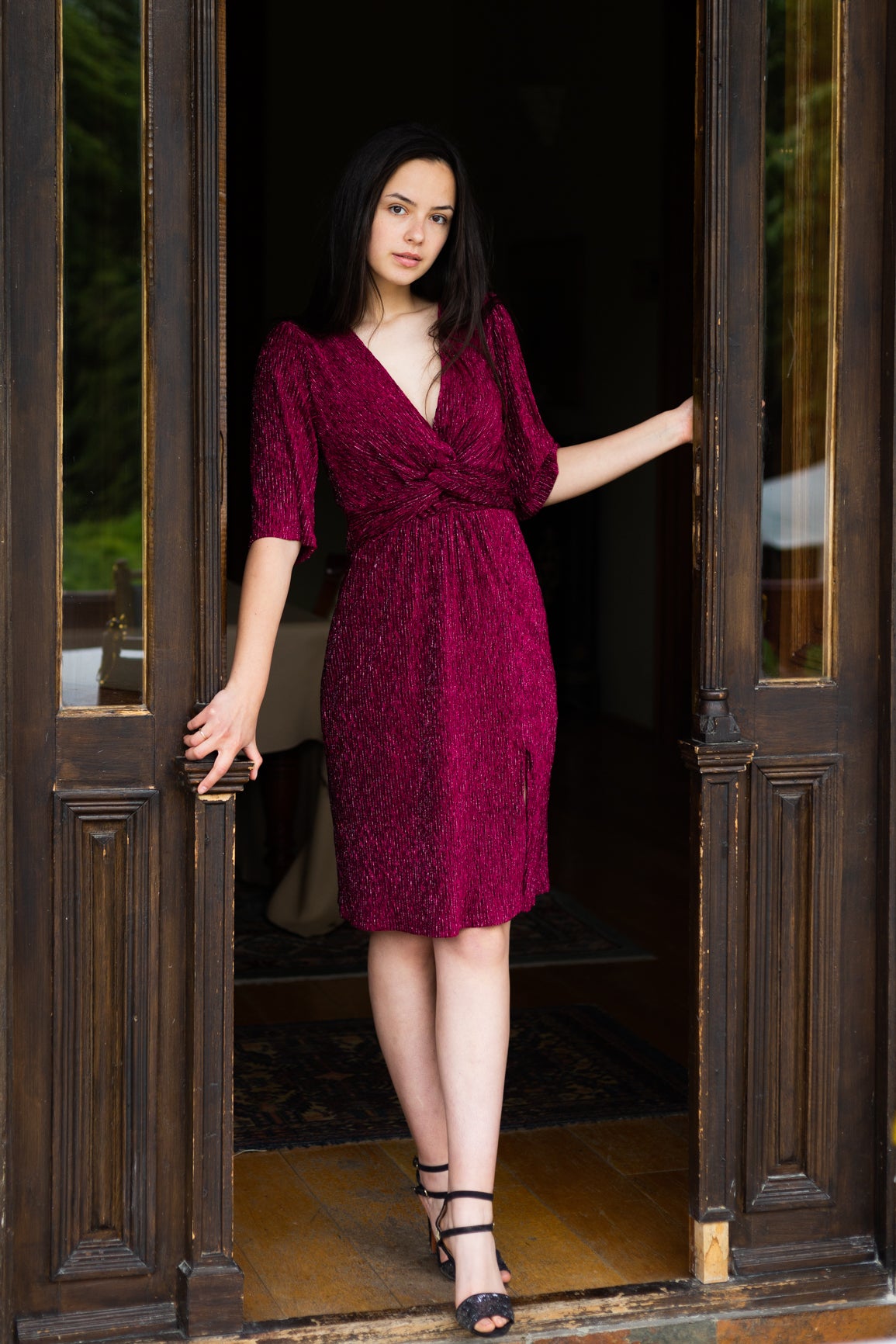 Rochie cu nod rosie