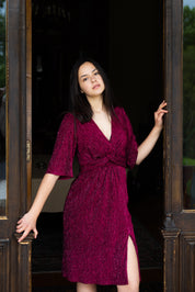 Rochie cu nod, rosie