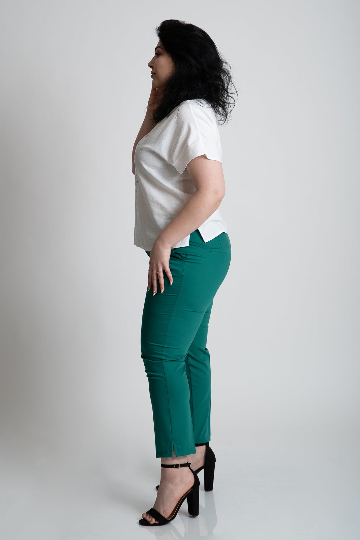 Pantaloni dama marimi mari verde